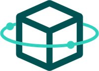 simulation icon. A cube with a circle around it.